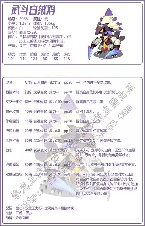 武斗白绒鸡技能搭配