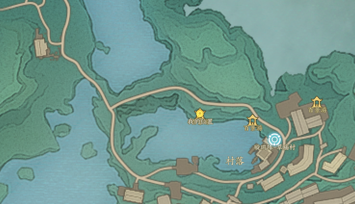 诛仙世界草庙村百景游流水绕车渠位置在哪,诛仙世界