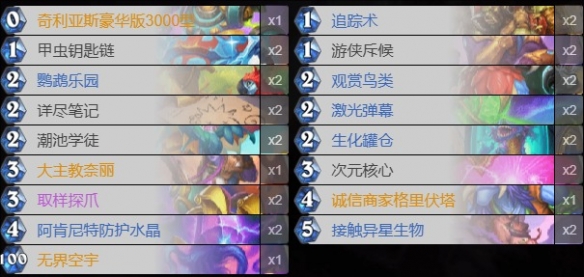 宇宙乱斗角斗场乱斗6胜卡组推荐,炉石传说