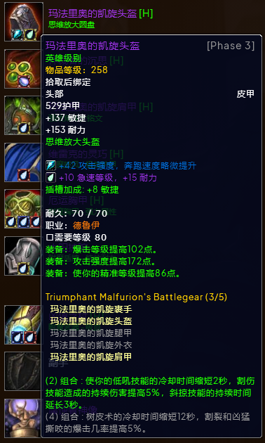 wlkP3熊德BIS装备宝石附魔推荐,魔兽世界