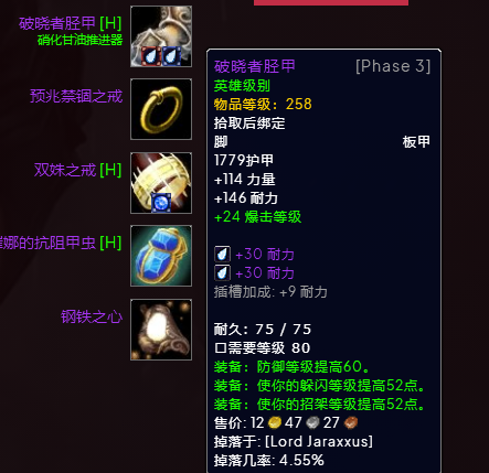 魔兽世界wlkP3血DKBIS装备宝石附魔推荐,魔兽世界
