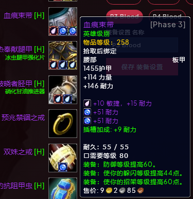 魔兽世界wlkP3血DKBIS装备宝石附魔推荐,魔兽世界