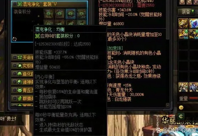 DNF重泉版本混沌净化均衡套装属性一览,DNF