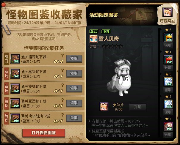 DNF怪物图鉴收藏家活动奖励有哪些,DNF