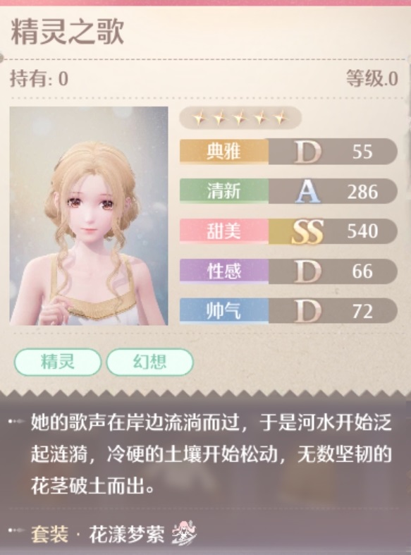 花漾梦萦套装属性一览,无限暖暖