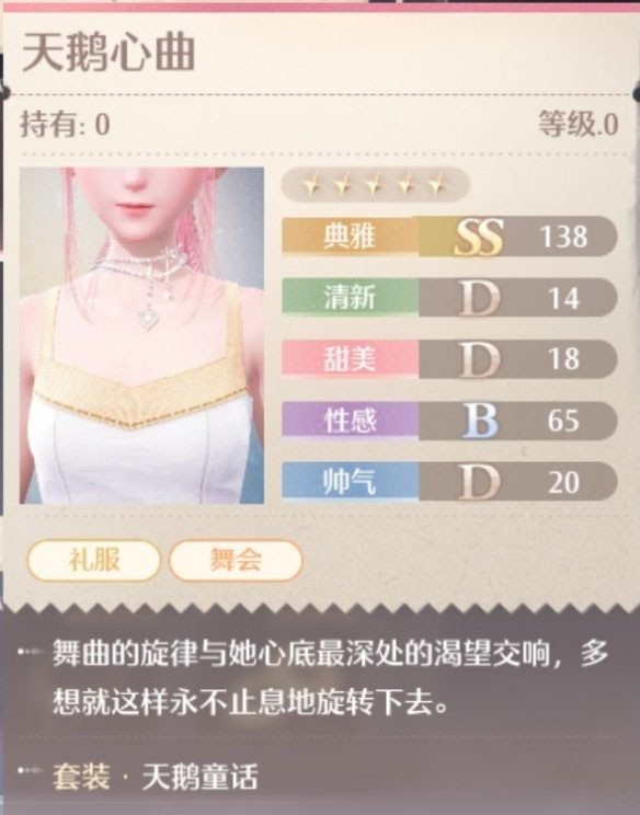 天鹅童话套装属性一览,无限暖暖