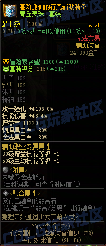 DNF重泉版本套装辅助装备属性一览,DNF