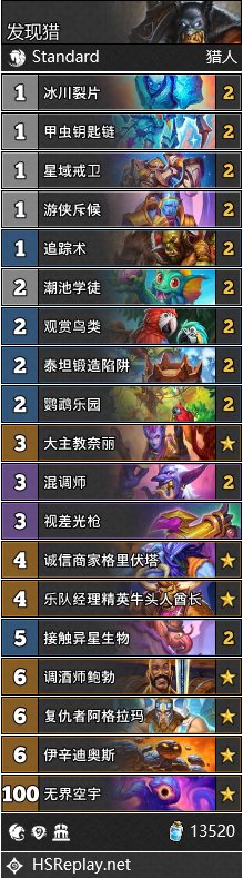 炉石传说发现猎卡组分享,炉石传说