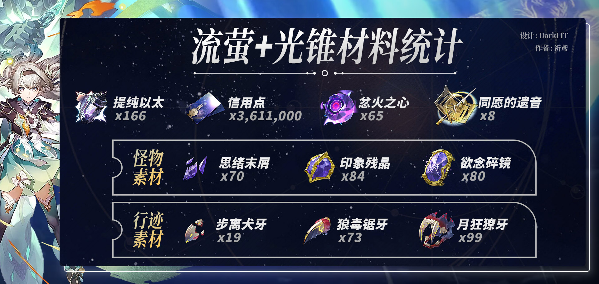 崩坏星穹铁道流萤养成材料一览,星穹铁道