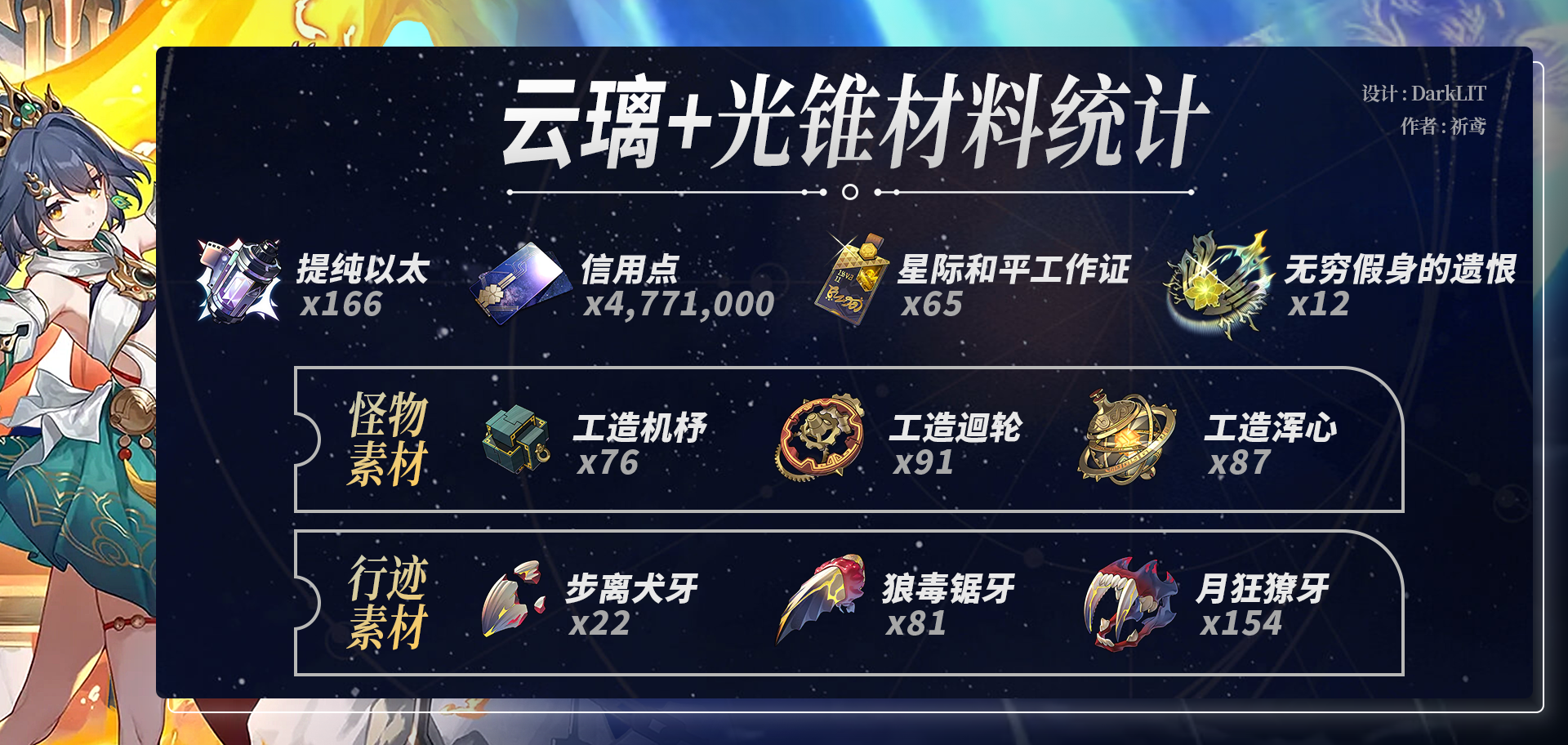 崩坏星穹铁道云璃养成材料一览,星穹铁道