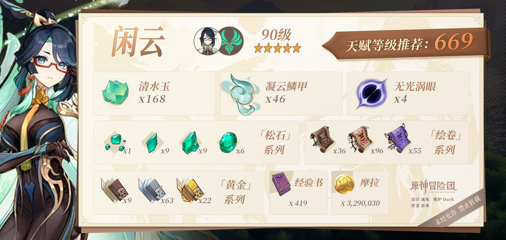 原神闲云突破材料收集地点,原神