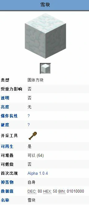 雪块制作详解,我的世界
