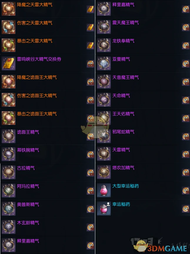 剑灵雷鸣峡谷副本奖励一览