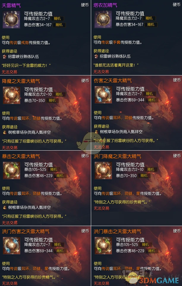 剑灵雷鸣峡谷副本奖励一览