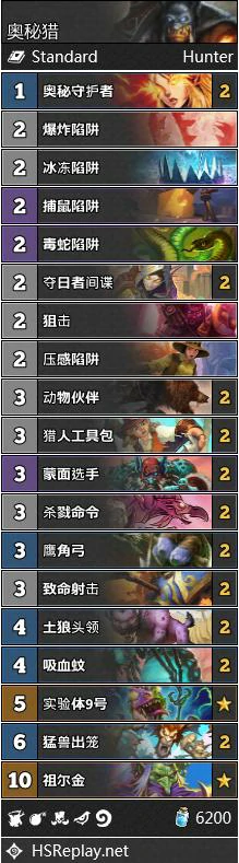 炉石传说奥丹姆奇兵猎人高胜率卡组推荐,炉石传说