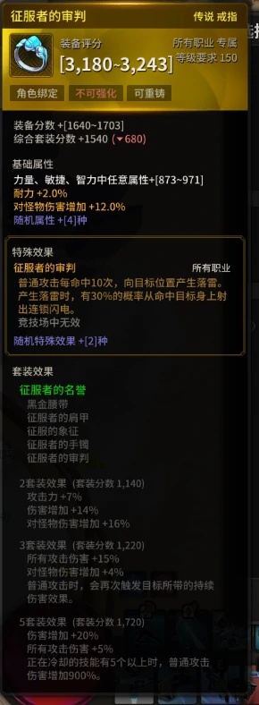 征服者的荣誉套装图鉴