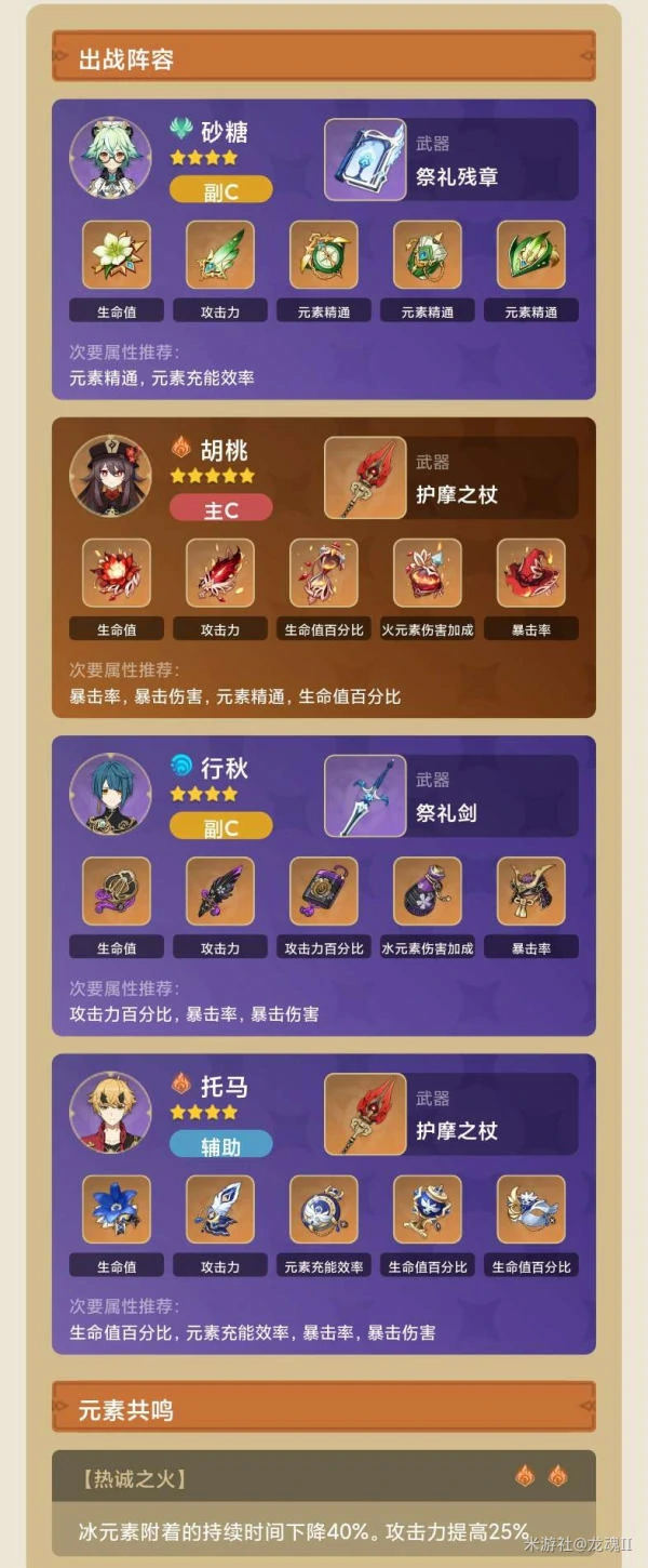 托马阵容搭配心得,原神