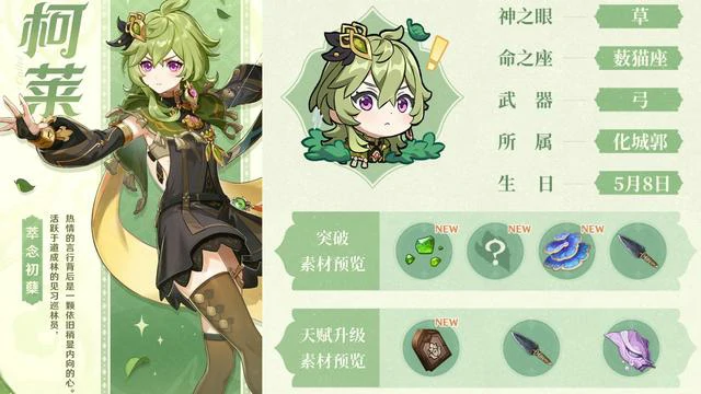 柯莱突破材料怎么获得,原神