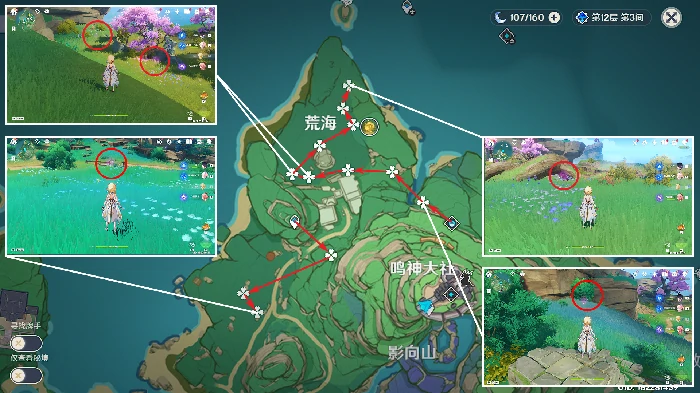 原神绯樱绣球收集路线,原神
