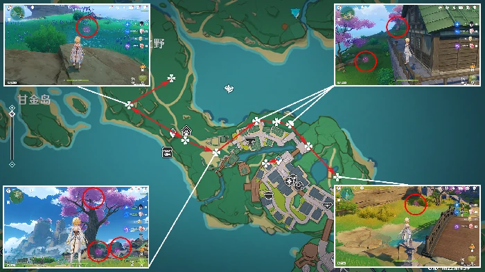 原神绯樱绣球收集路线,原神