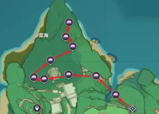 原神绯樱绣球快速采集路线,原神