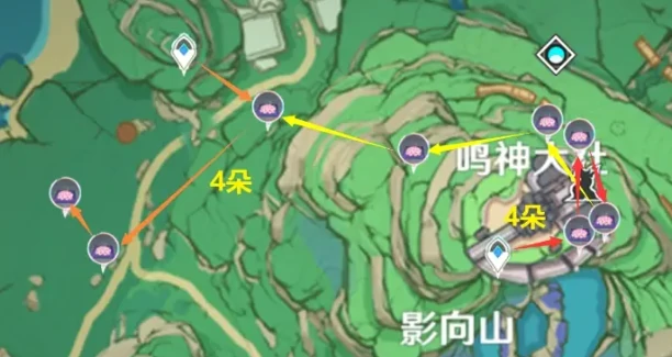 原神绯樱绣球快速采集路线,原神