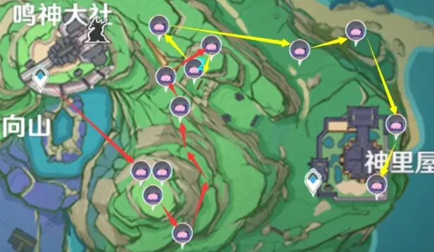 原神绯樱绣球快速采集路线,原神