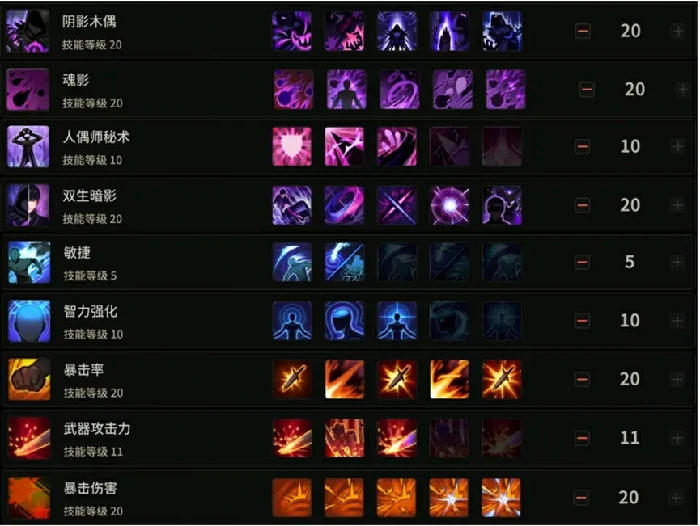 阴影木偶师怎么加点