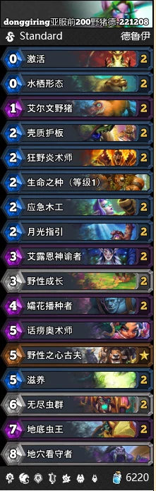 炉石传说野猪德卡组推荐,炉石传说