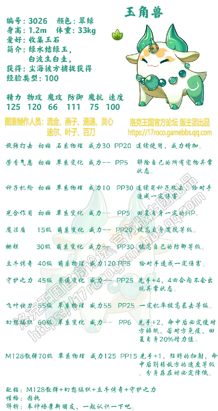 玉角兽技能表