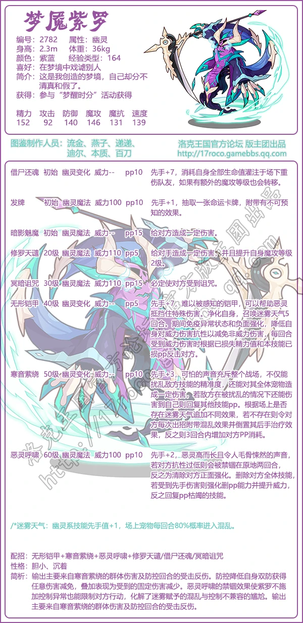 梦魇紫罗性格推荐