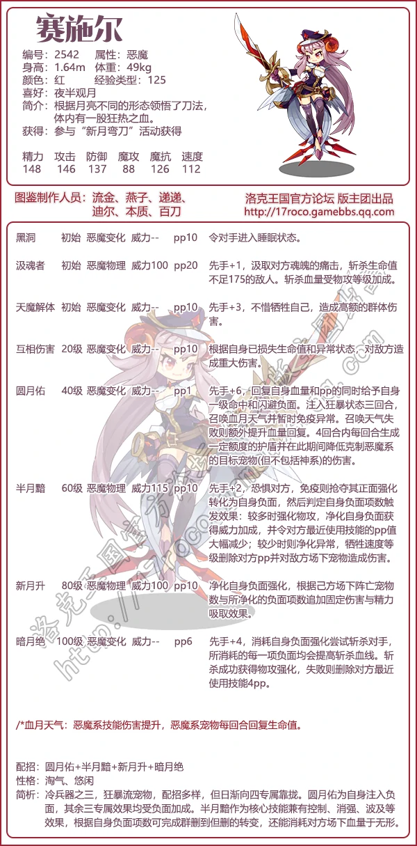赛施尔技能表