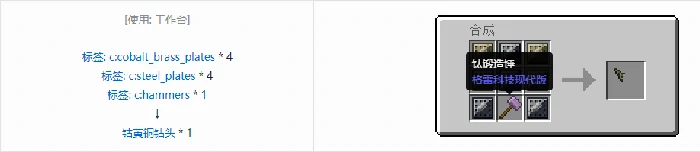 格雷科技现代版钻头合成表大全,我的世界