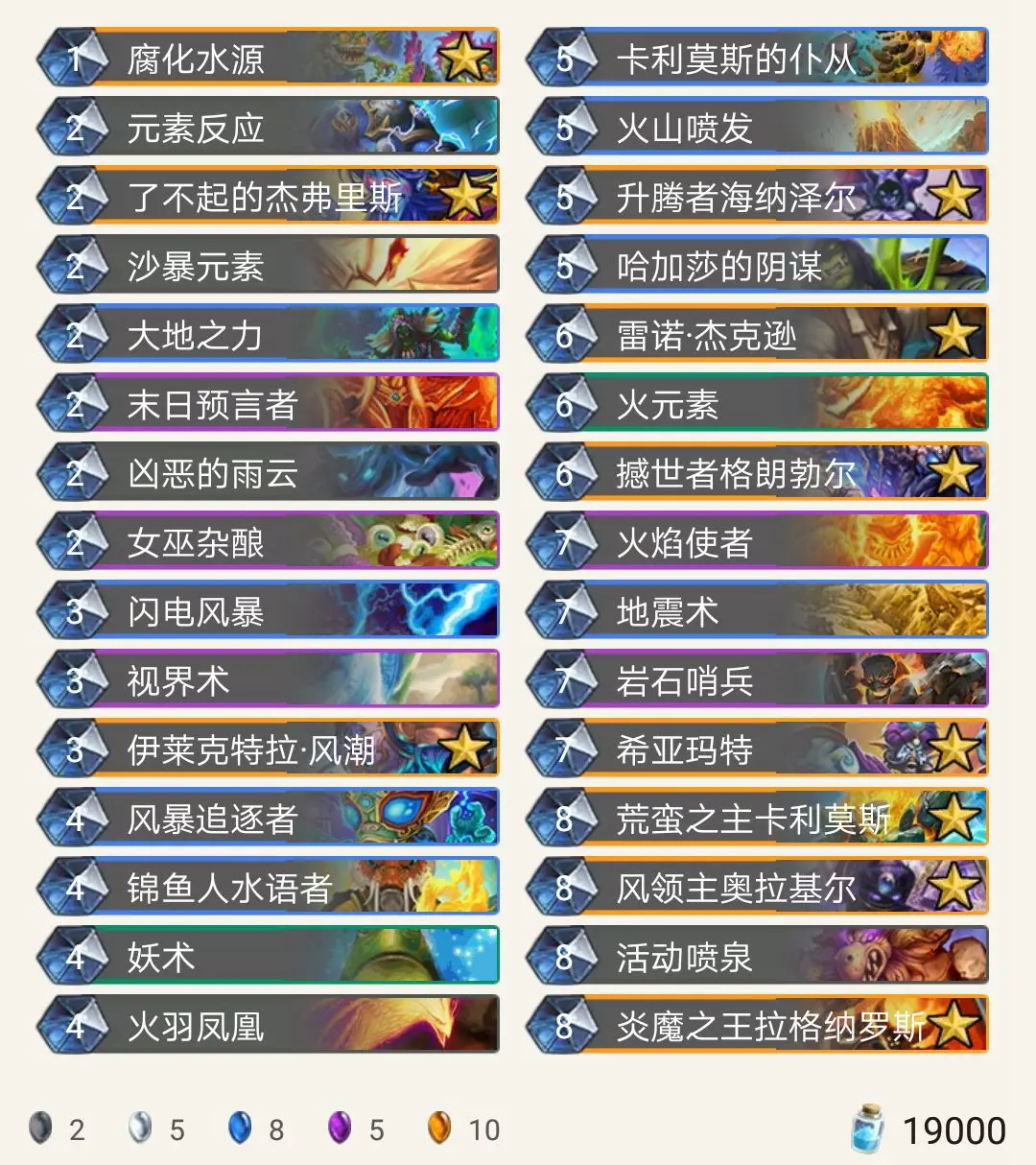 元素宇宙萨,炉石传说