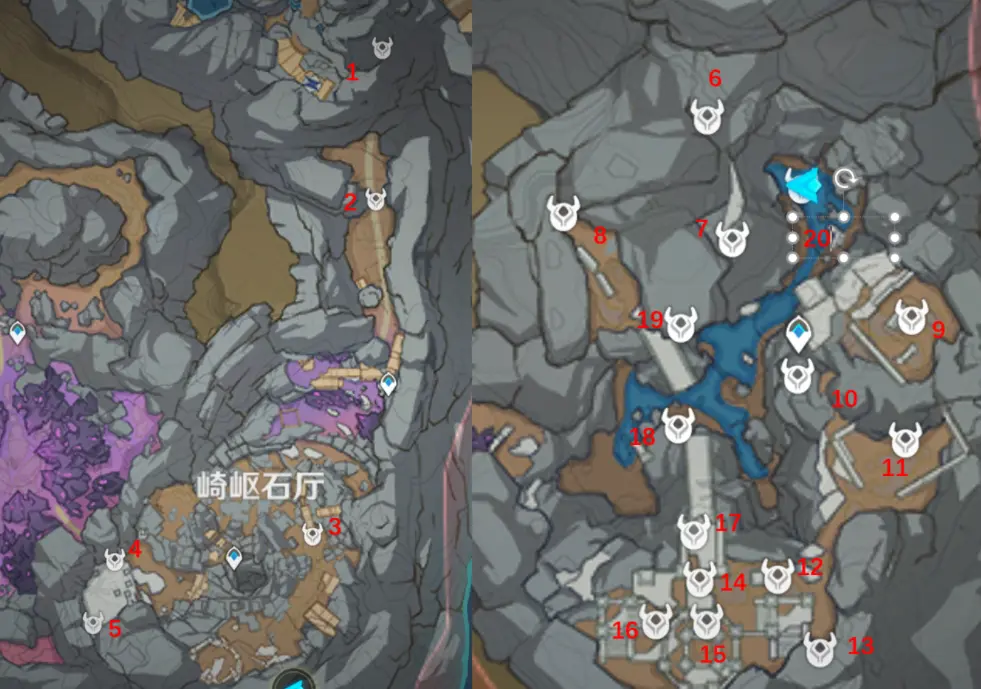 层岩巨渊崎岖石厅宝箱在哪,原神