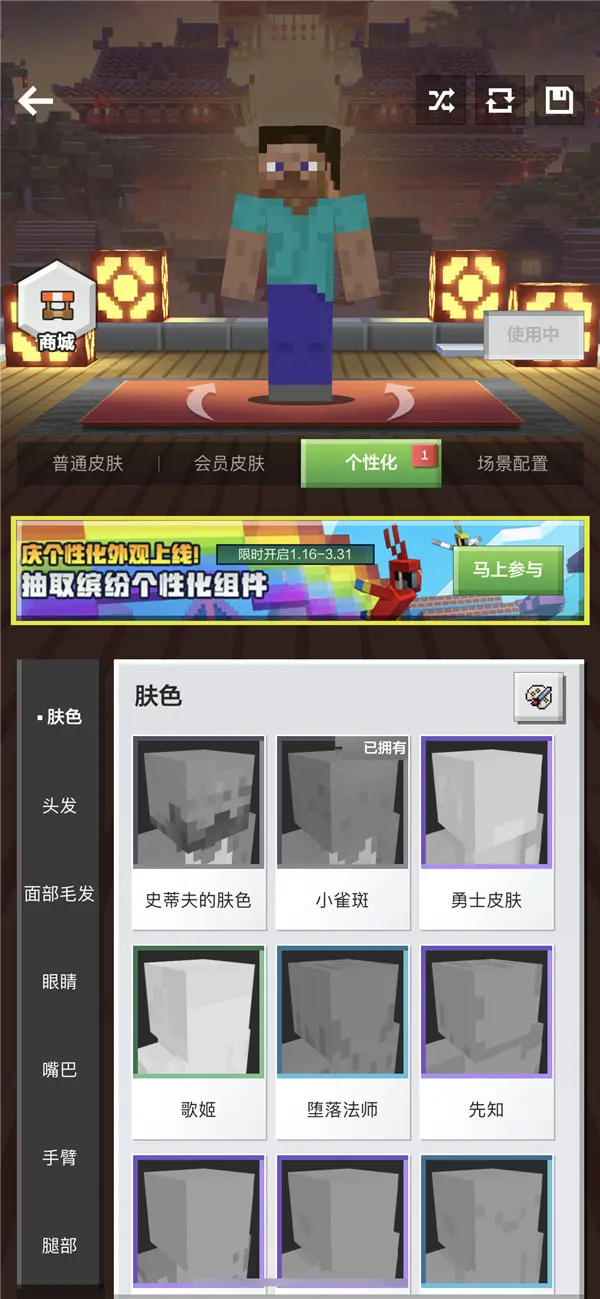 个性化皮肤怎么用,我的世界