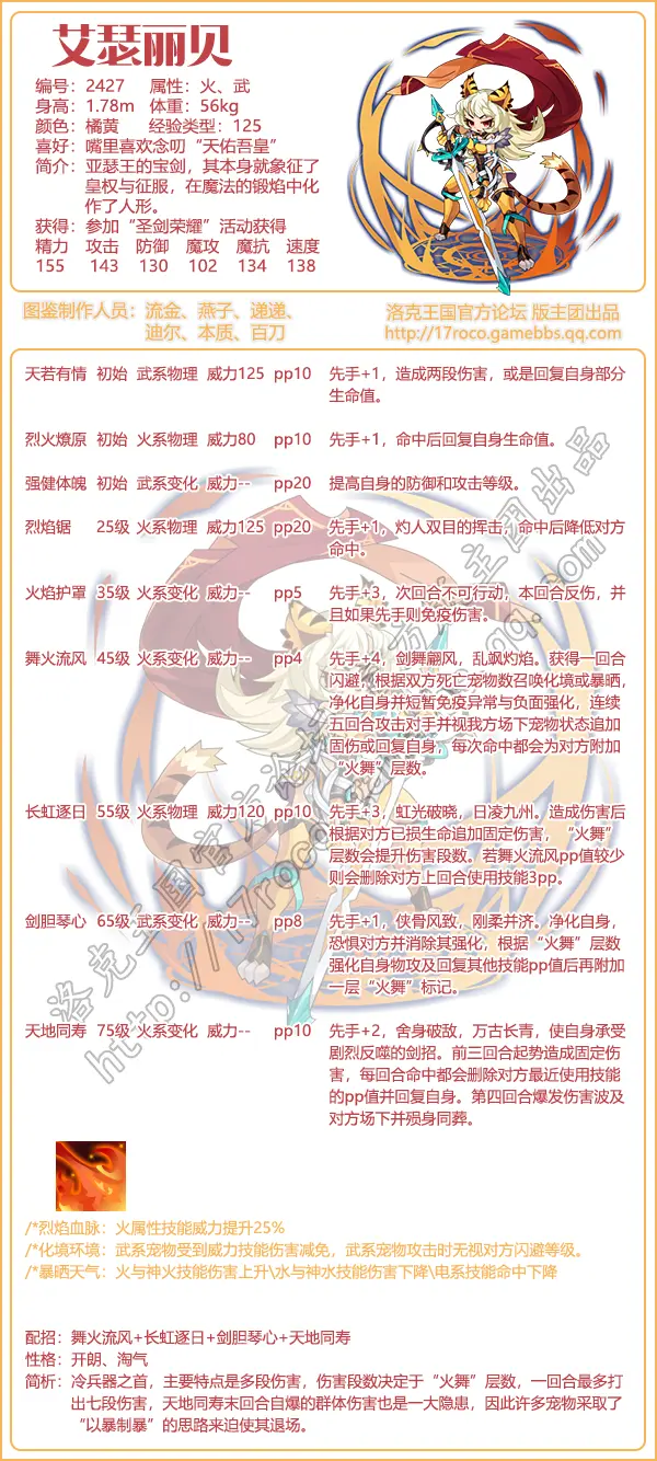 艾瑟丽贝技能表