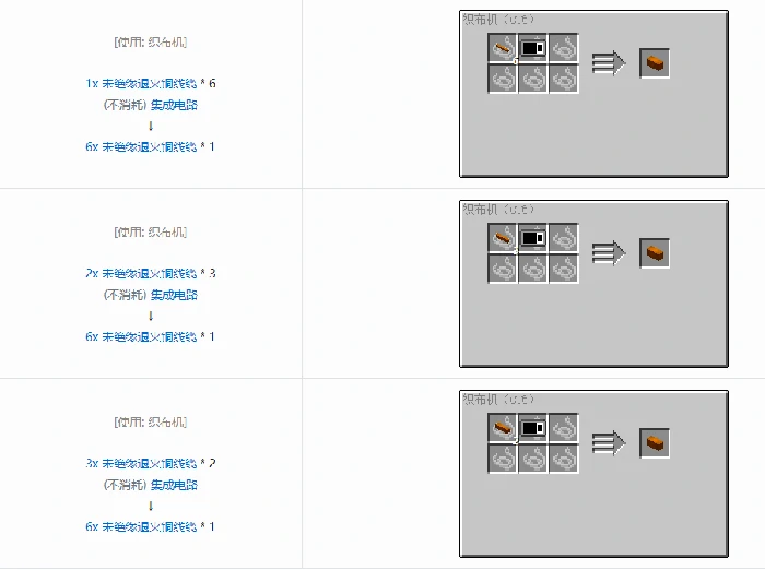 格雷科技6 6x 未绝缘线缆合成表大全 我的世界