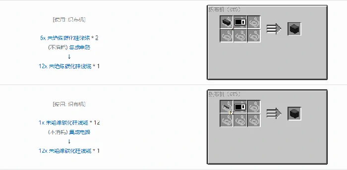 格雷科技6 12x 未绝缘线缆合成表大全我的世界