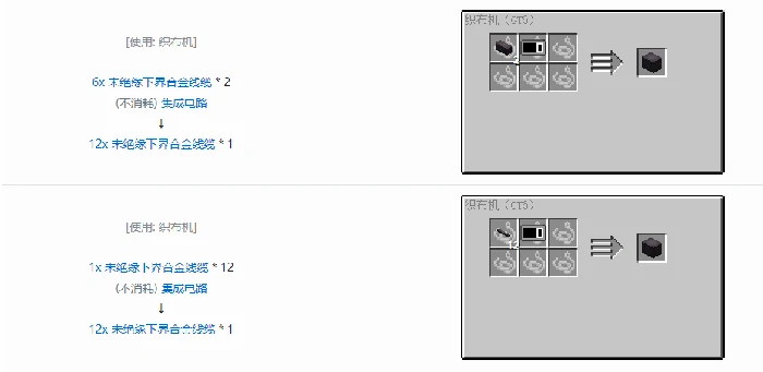 格雷科技6 12x 未绝缘线缆合成表大全我的世界