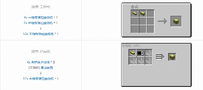 格雷科技6 12x 未绝缘线缆合成表大全我的世界