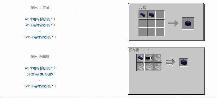 格雷科技6 12x 未绝缘线缆合成表大全我的世界