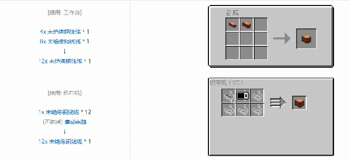 格雷科技6 12x 未绝缘线缆合成表大全我的世界