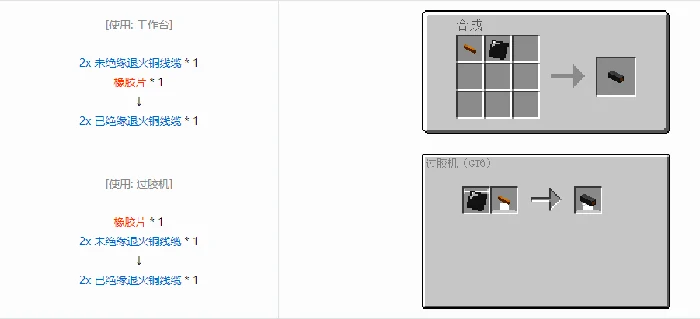 格雷科技6 2x 已绝缘线缆合成表大全,我的世界