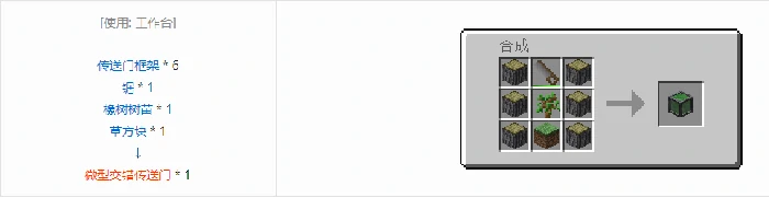 格雷科技6微型传送门合成表大全我的世界