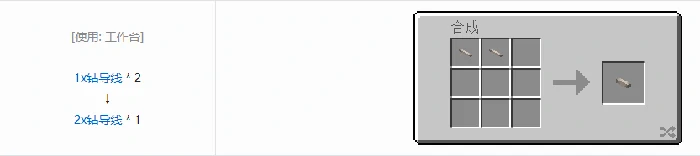 格雷科技现代版2x导线合成表大全我的世界