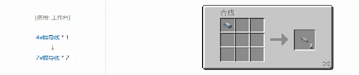 格雷科技现代版2x导线合成表大全我的世界