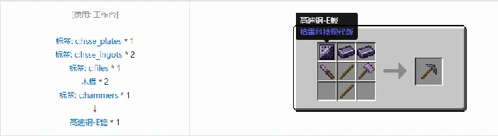 格雷科技现代版镐合成表大全我的世界
