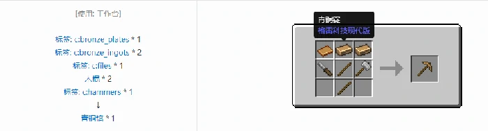 格雷科技现代版镐合成表大全我的世界