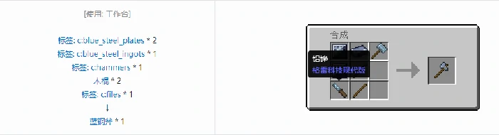 格雷科技现代版斧合成表大全我的世界
